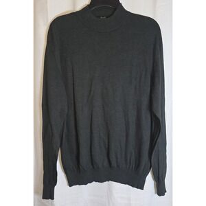 Raffi Long Sleeve Mock Neck Sweater Men's Large Gray Italian Modal Blend